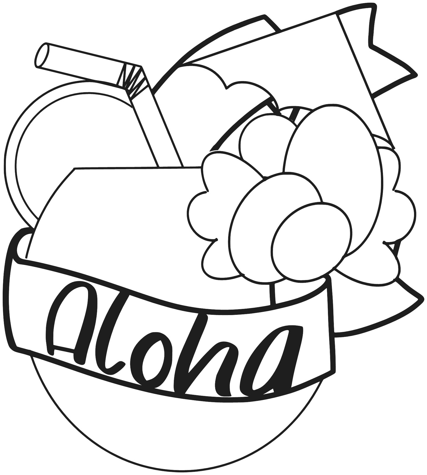 Paint by line- Aloha Drink