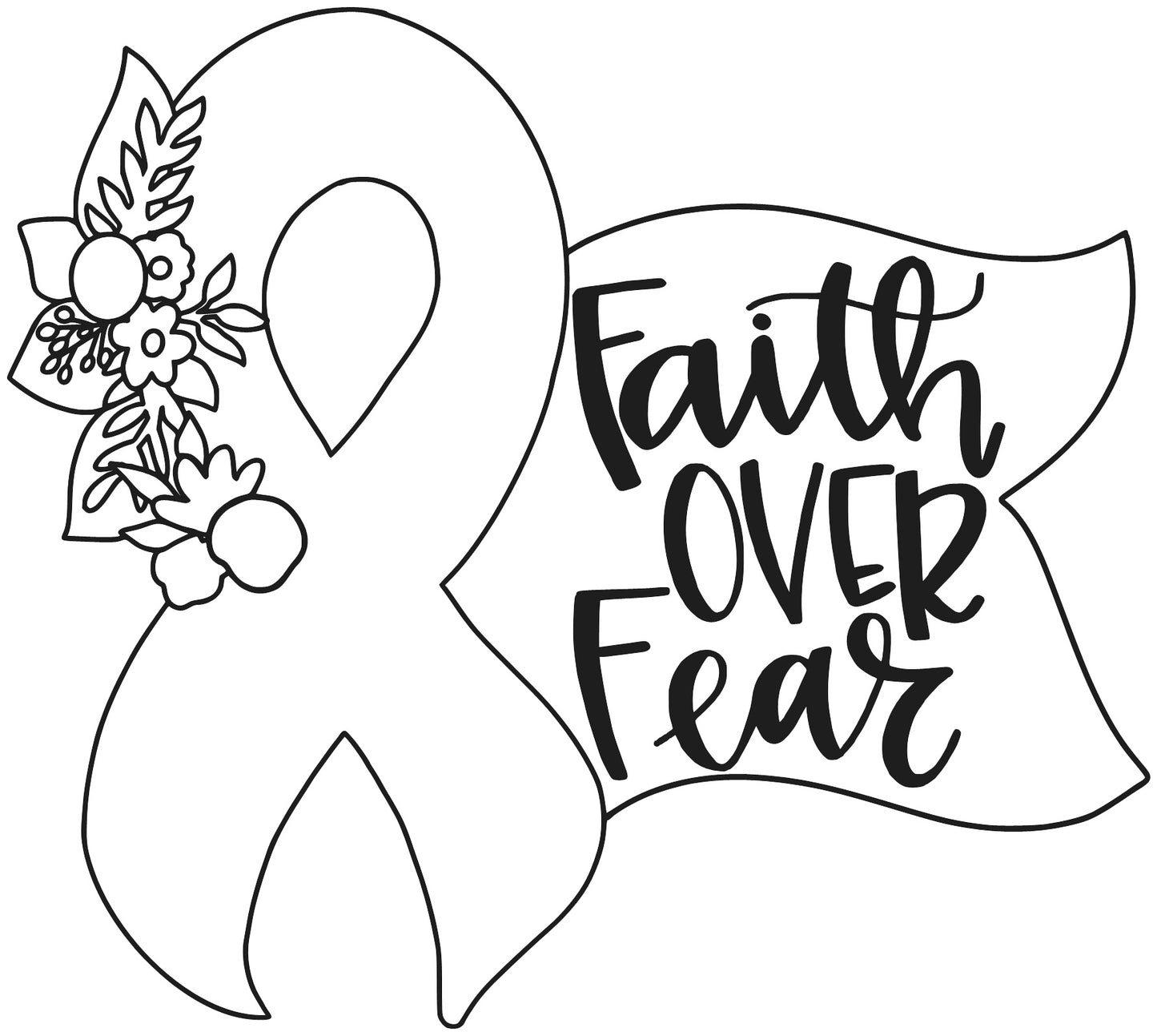 Paint by line- Faith over Fear
