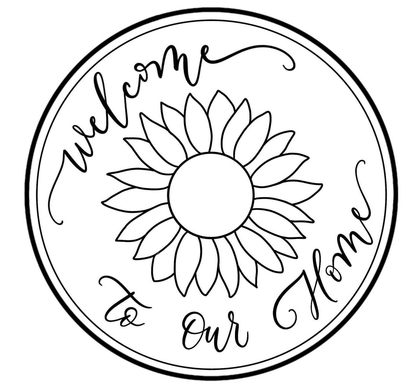 Paint by line- Welcome Sunflower