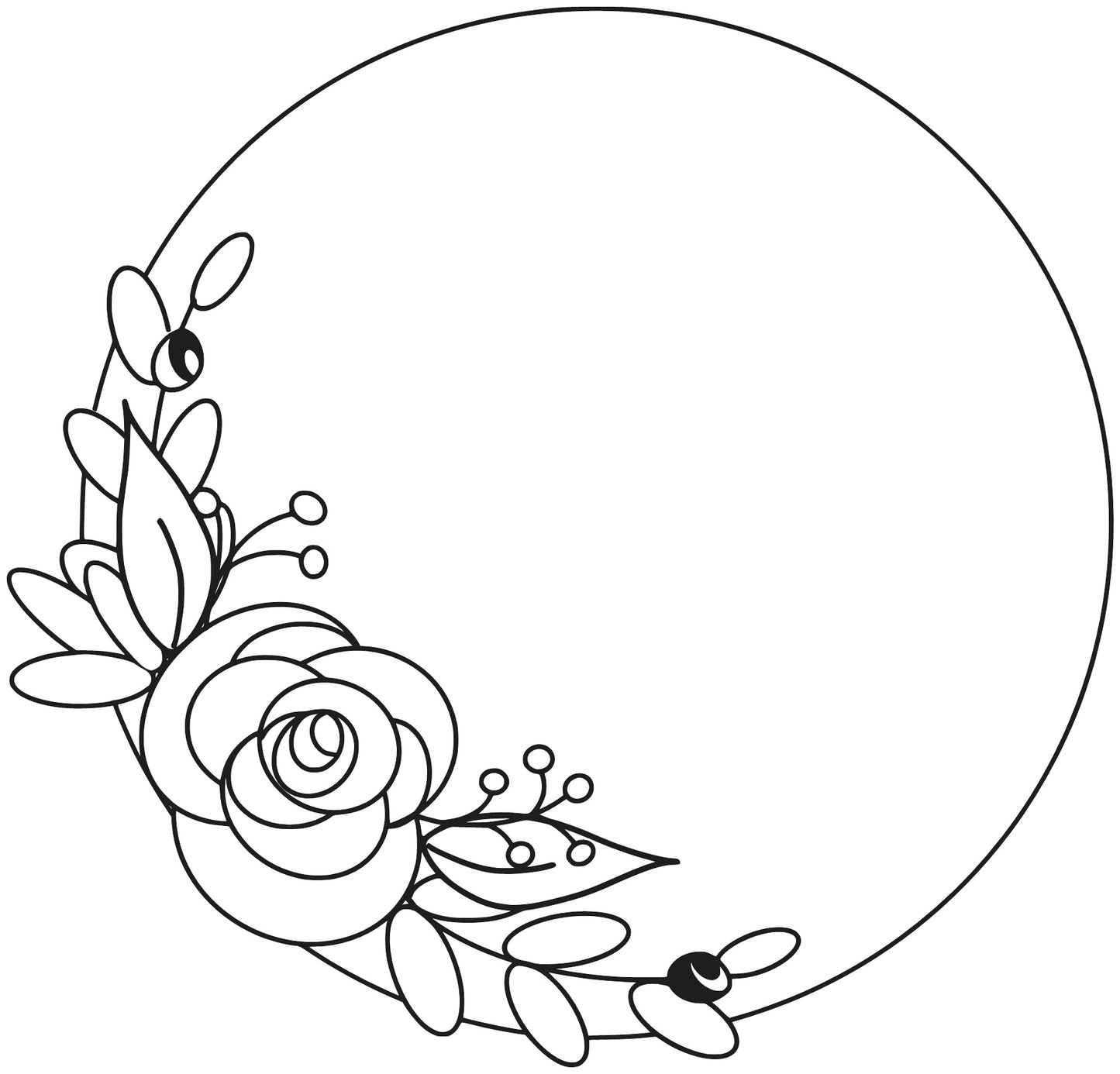Paint by line- Floral circle