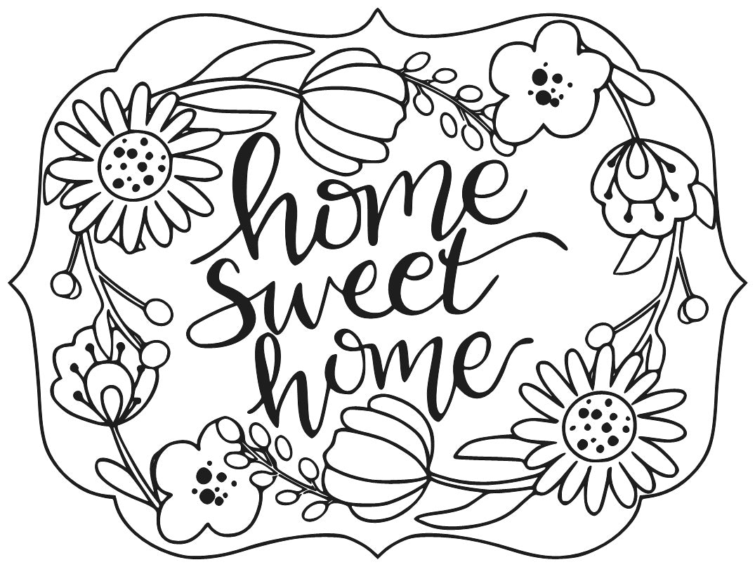 Paint by line- Floral home sweet home