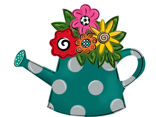 Paint by line- Floral watering Can