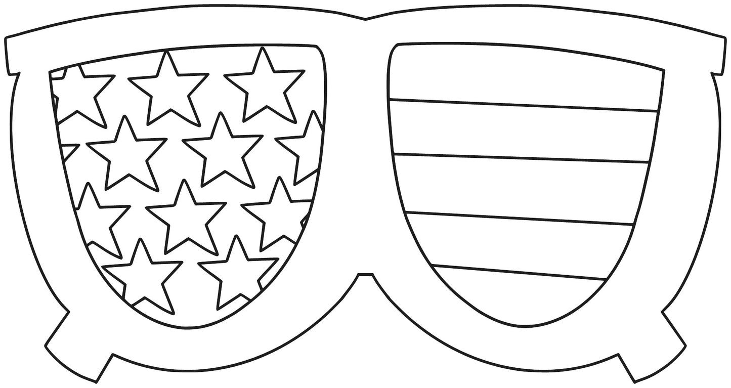 Paint by line- Patriotic sunglasses