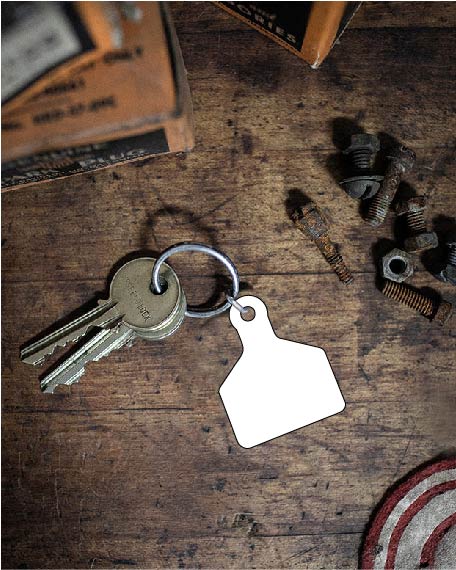 Sublimation keychain blank- Cow Tag