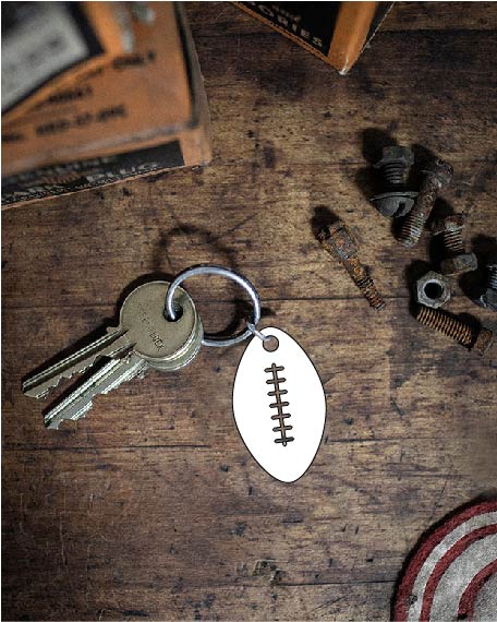 Sublimation Acrylic Keychain- Football With Laces
