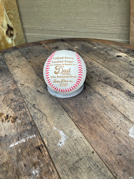 Engraved baseball