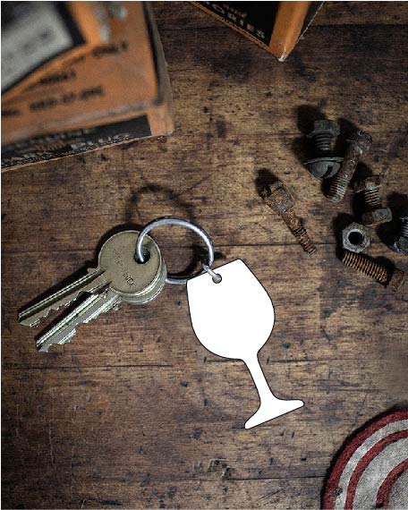 Sublimation keychain blank- Wine Glass